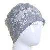 Grey Floral Lace Hijab Bonnet