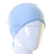 Light Blue Al Amira Diamante Trim Tie Back Hijab Bonnet