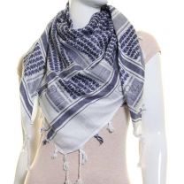 Blue and White Cotton Arab Scarf