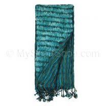Blue Reversible Pleated Scarf