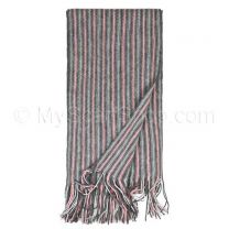Pink Grey Stripes Wool Scarf