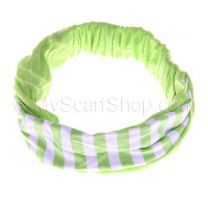 Bright Green Stripes Headwrap