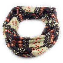 Nordic Winter Snood Scarf - Brown & Red
