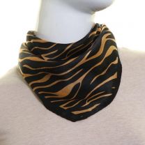 Black Zebra Print Silk Neck Scarf