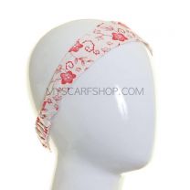 Red Floral  Print Wide Headband