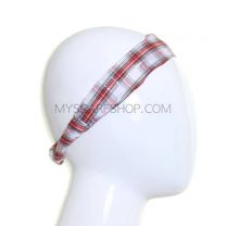 Red Lurex Check Headwrap