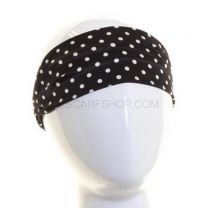 Black Polka Dot Wide Headband