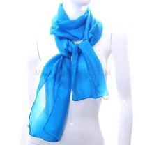 Turquoise Long  Silk Neck Scarf
