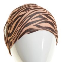 Brown & Peach Zebra Print Chiffon Headband