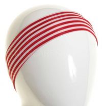 White & Red Stripes Slim Headband