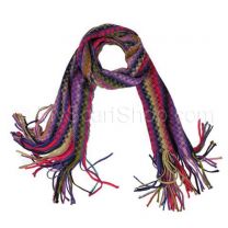 Purple Zig Zag Knitted Scarf