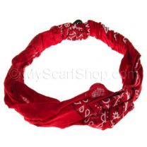 Red Paisley Cotton Headwrap