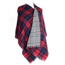 Red Checkered Reversible Poncho