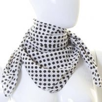 White Dotted Square Cotton Scarf
