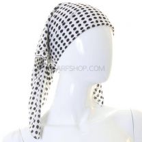 White Dotted Square Cotton Scarf