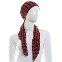 Red Cotton Check Scarf