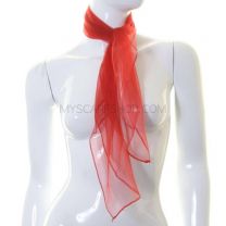 Sheer Square Scarf (Lava Red)