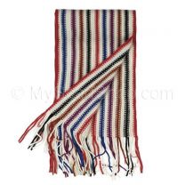 White Stripes Knitted Scarf
