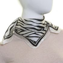 White Zebra Print Silk Neckerchief